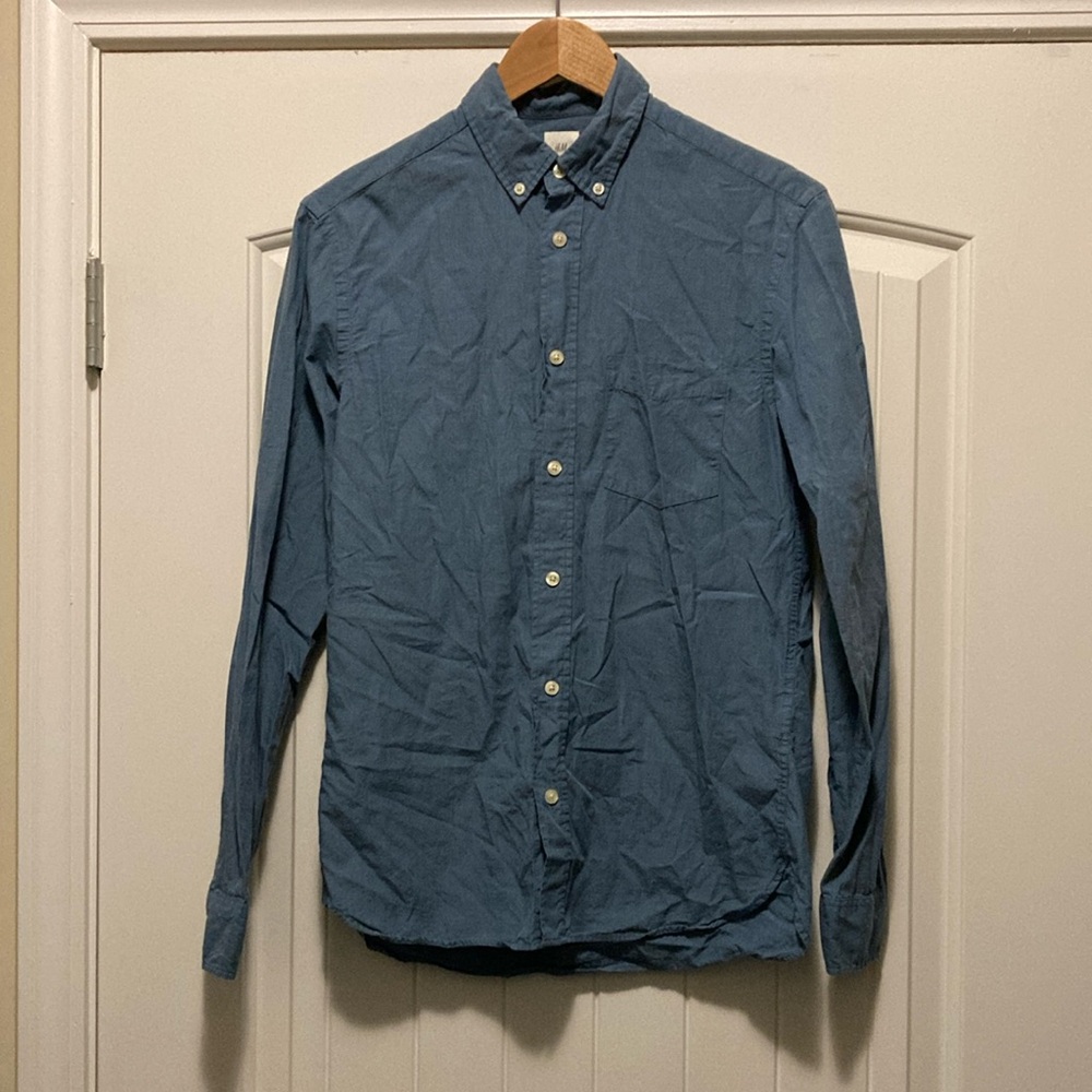 H&M chambray-blue button-down
